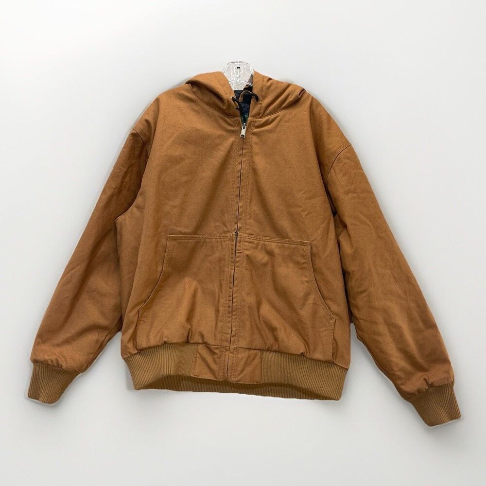 VTG Santa Fe Bomber Jacket Men's Large Canvas Quilt Lined Insulated